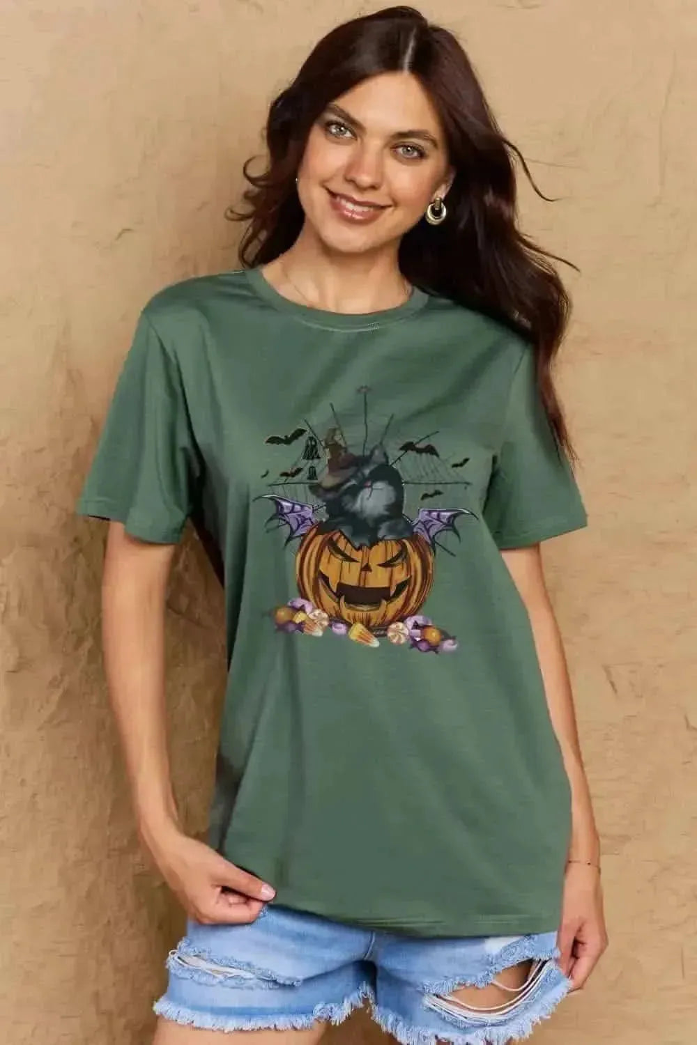 Simply Love Full Size Jack-O'-Lantern Graphic T-Shirt - Bad Moms Club