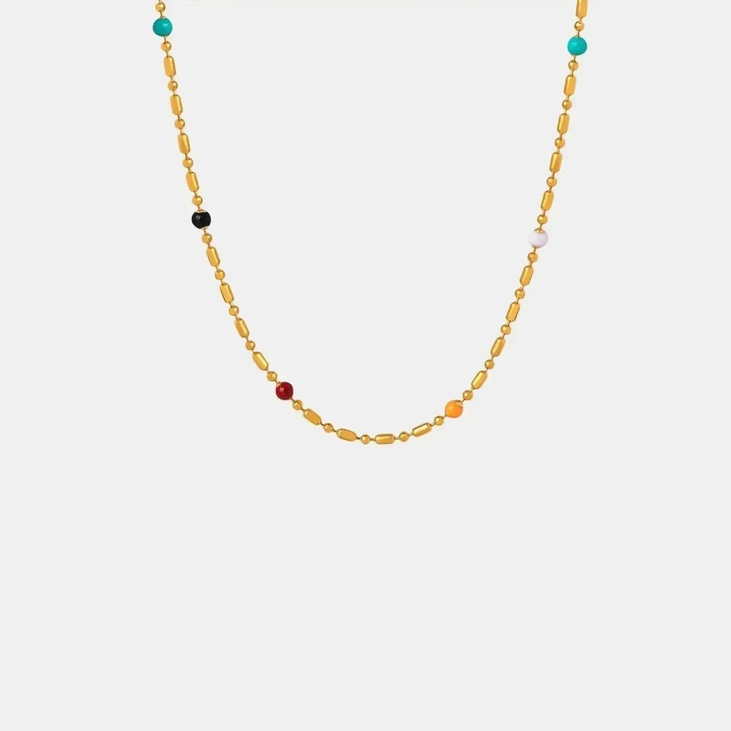 18K Gold-Plated Oil Drip Bead Necklace - Bad Moms Club
