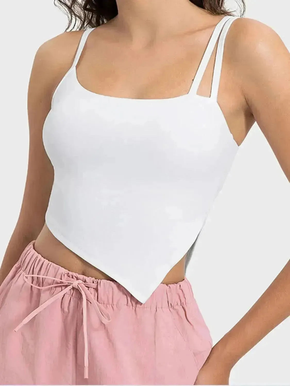 Slit Asymmetrical Neck Active Cami - Bad Moms Club
