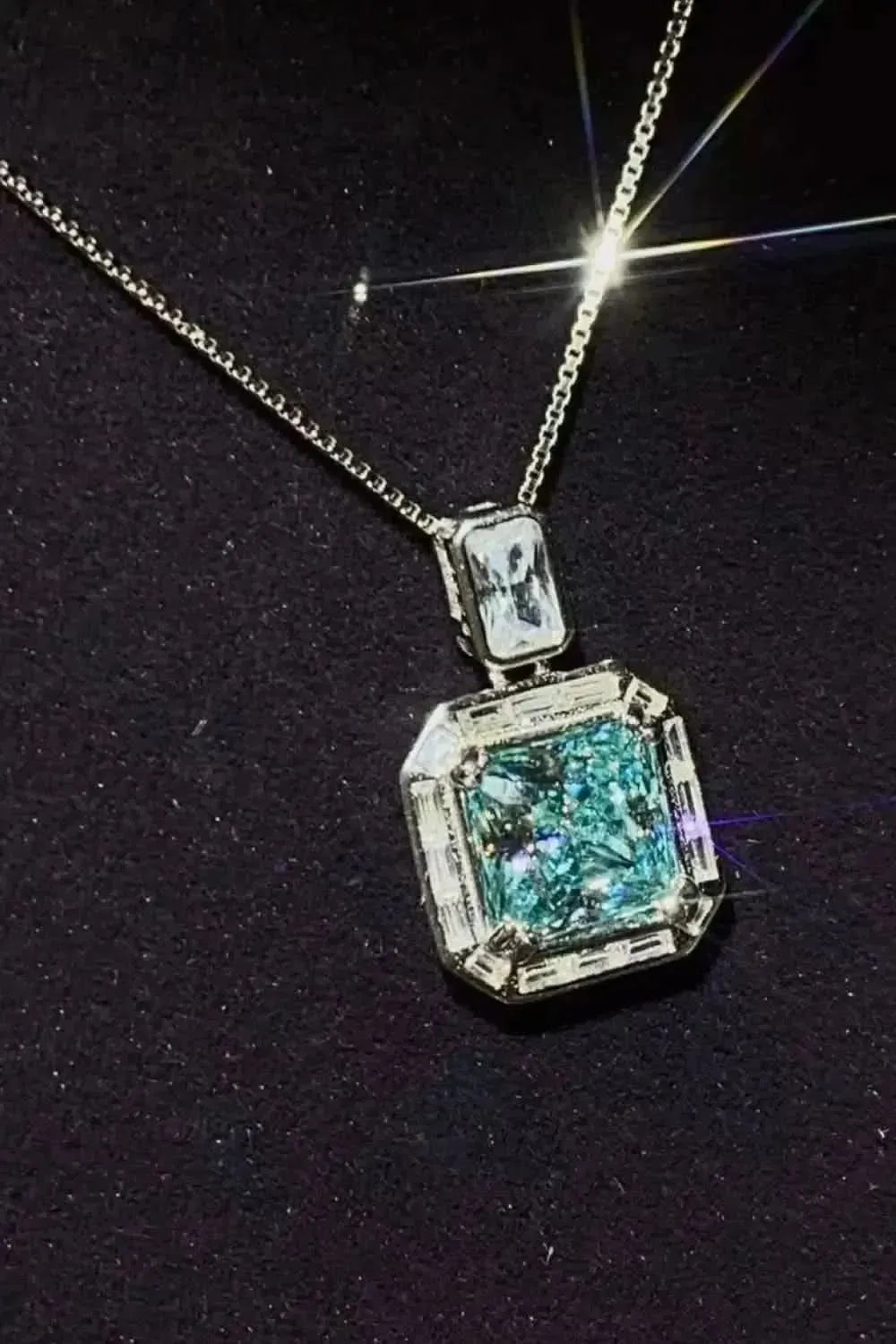 2 Carat Moissanite Square Pendant Necklace - Bad Moms Club