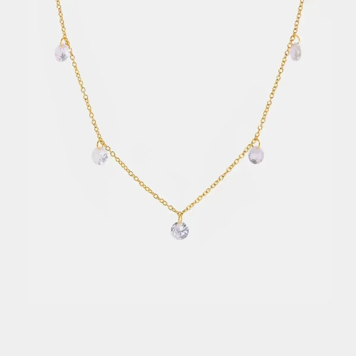 Stainless Steel Rhinestone Charm Necklace - Bad Moms Club