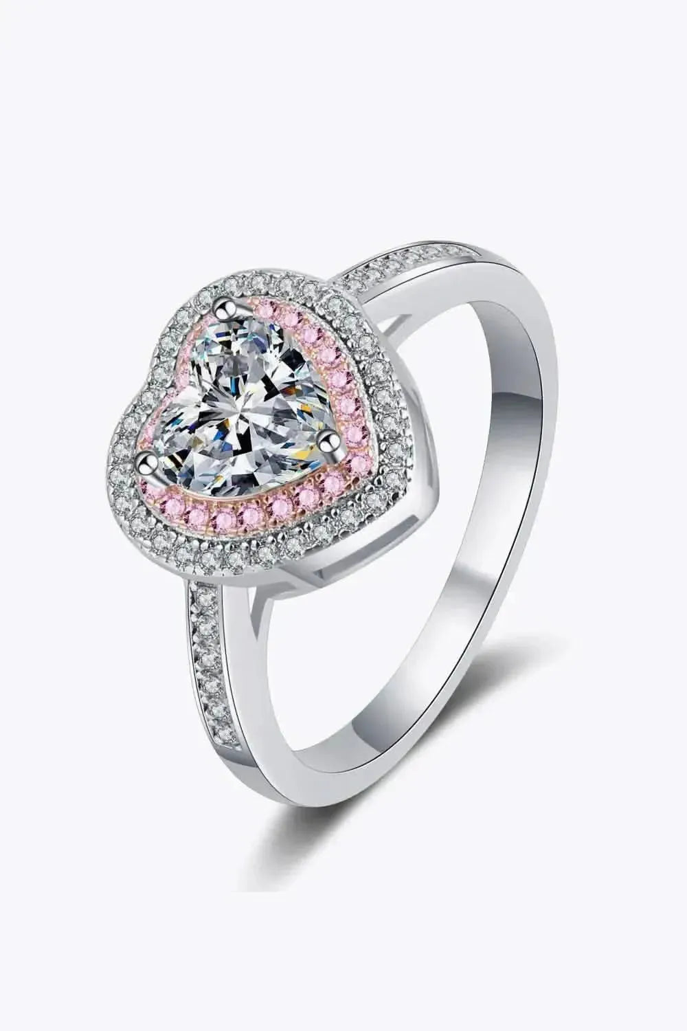 1 Carat Moissanite Heart 925 Sterling Silver Ring - Bad Moms Club