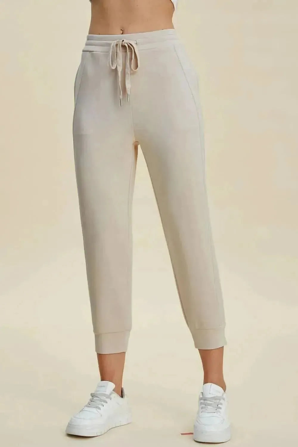 Basic Bae Full Size Air Scuba Drawstring High Waist Cropped Pants - Bad Moms Club