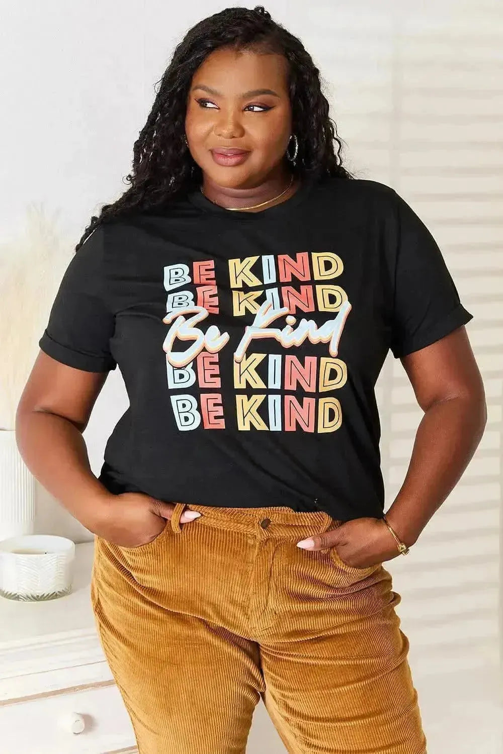 Simply Love BE KIND Graphic Round Neck T-Shirt - Bad Moms Club