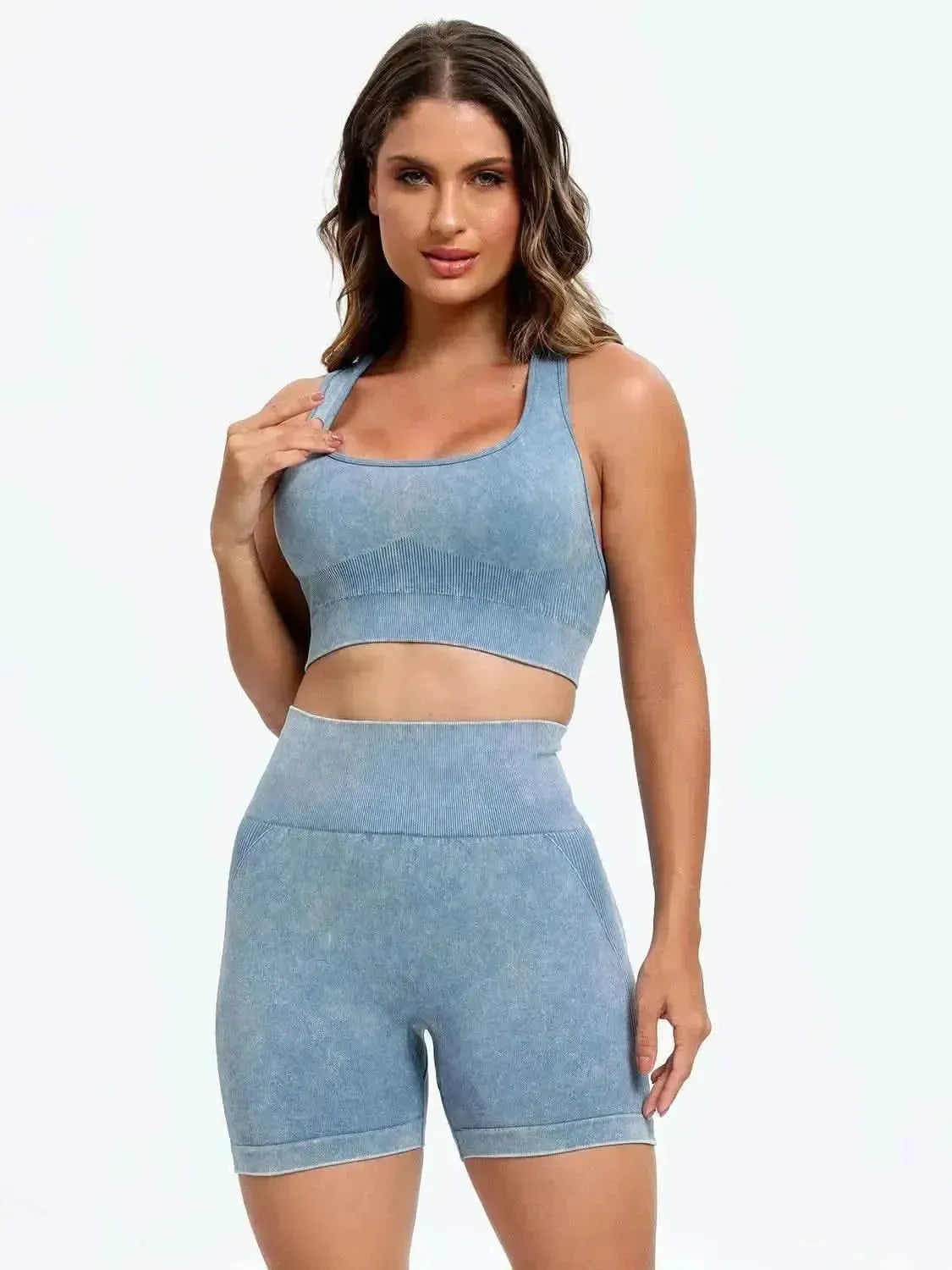 Scoop Neck Wide Strap Top and Shorts Active Set - Bad Moms Club