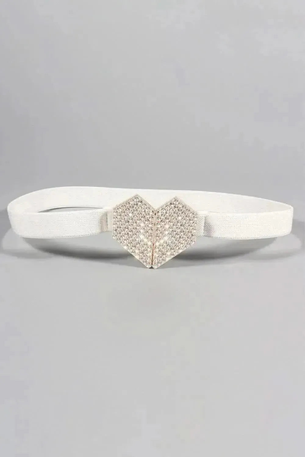 Rhinestone Heart Buckle Elastic Belt - Bad Moms Club