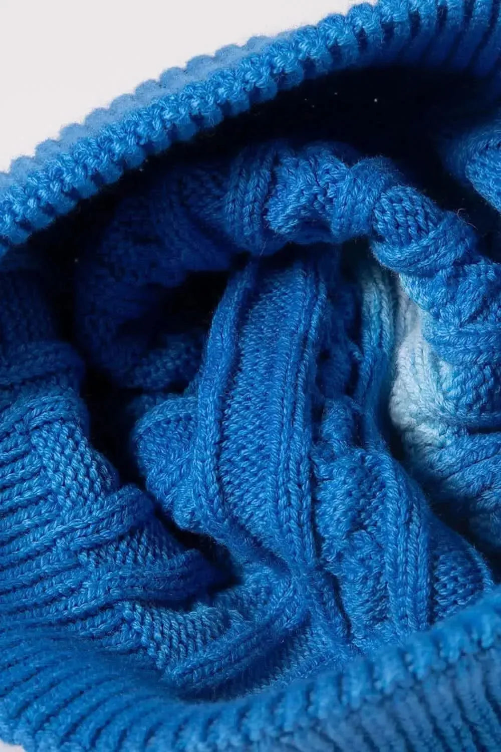 Contrast Tie-Dye Cable-Knit Cuffed Beanie - Bad Moms Club