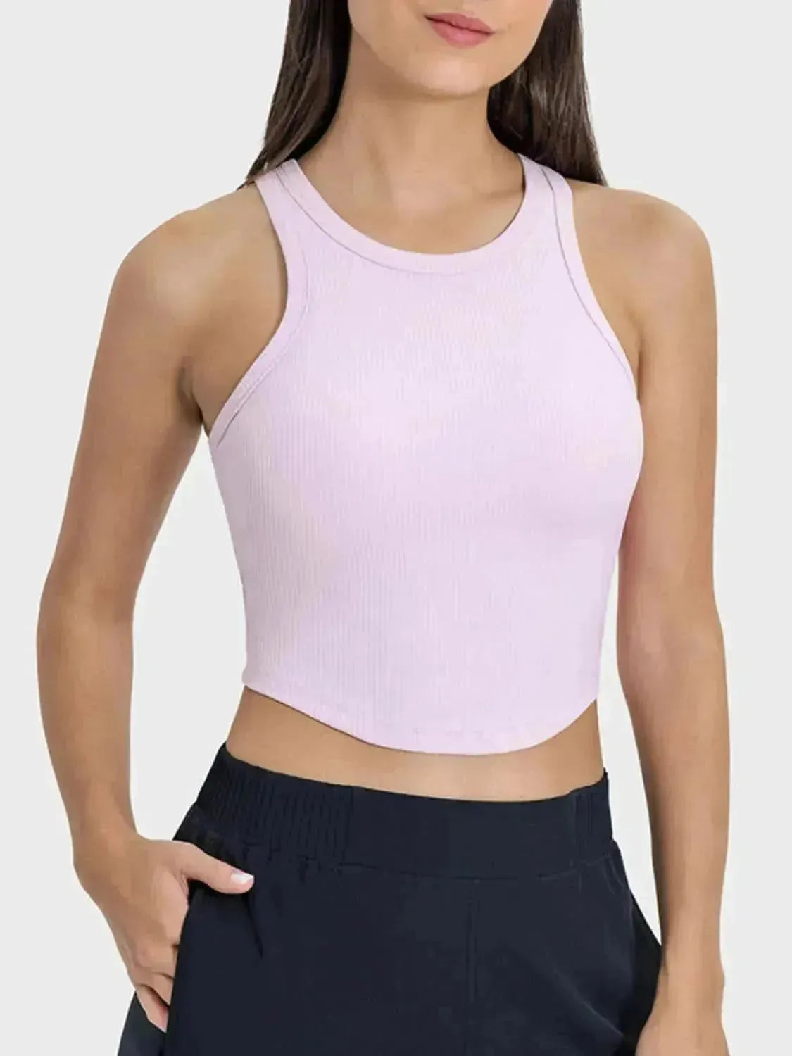 Round Neck Racerback Active Tank - Bad Moms Club