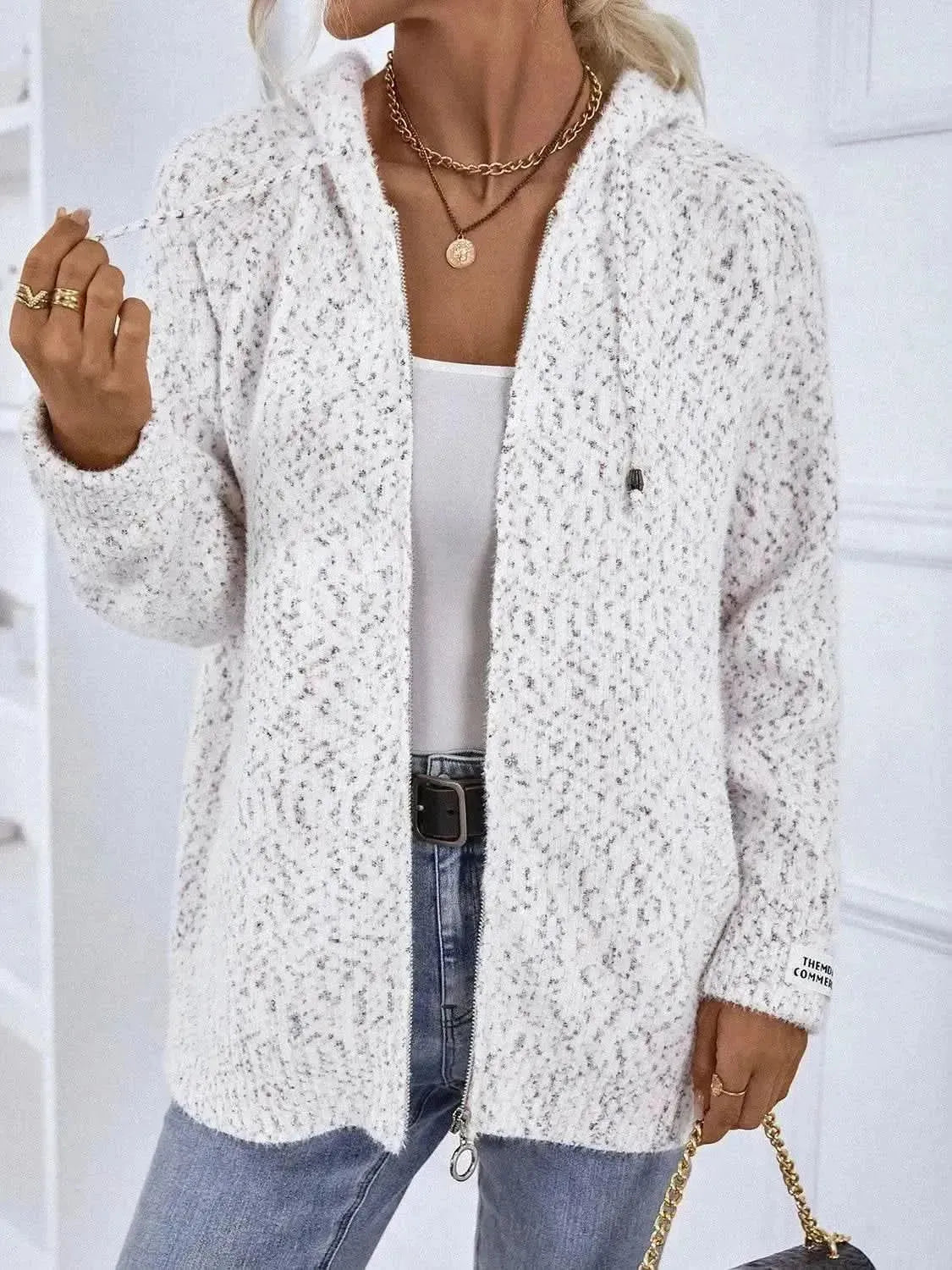 Zip-Up Hooded Sweater - Bad Moms Club