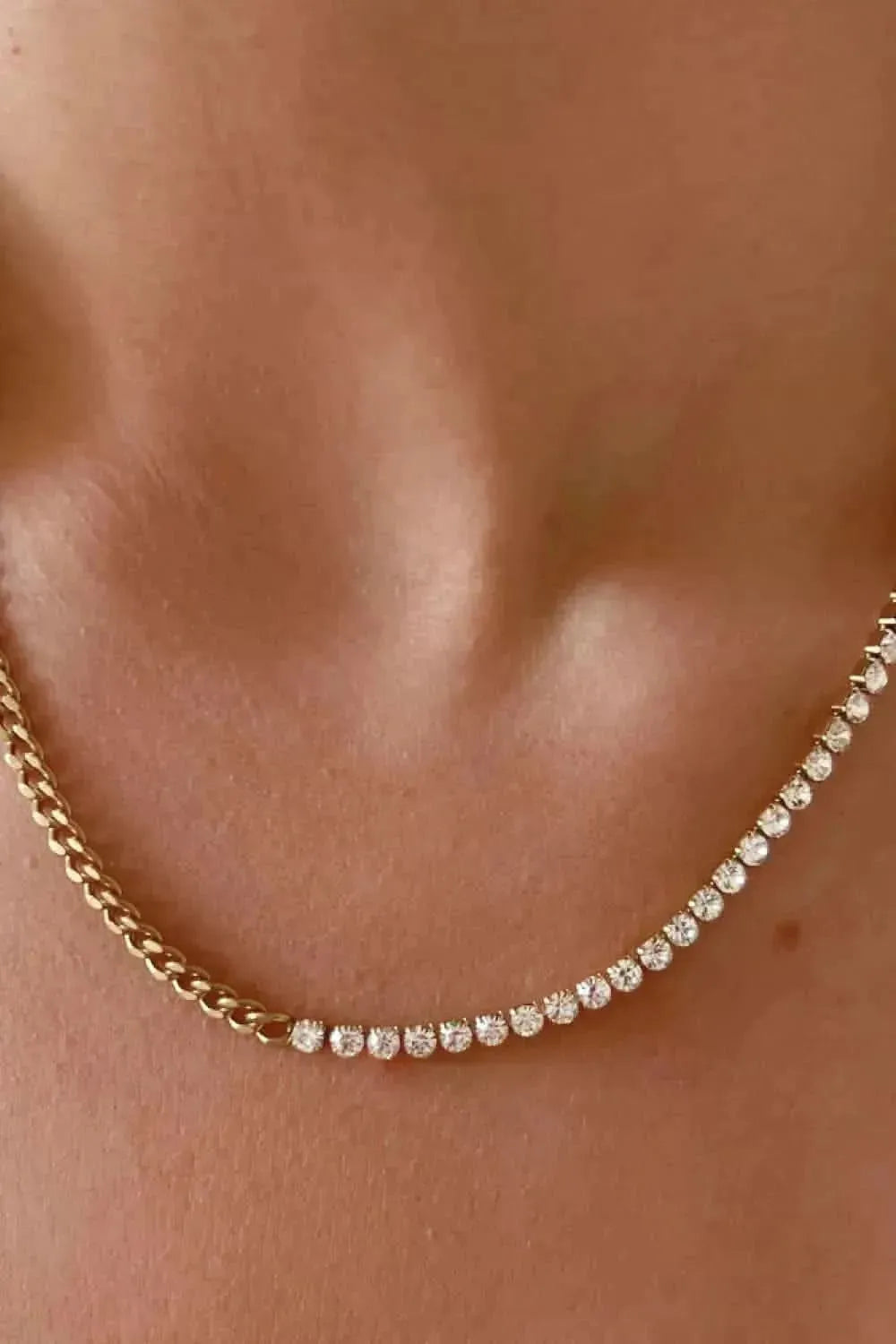 Inlaid Zircon Stainless Steel Necklace - Bad Moms Club
