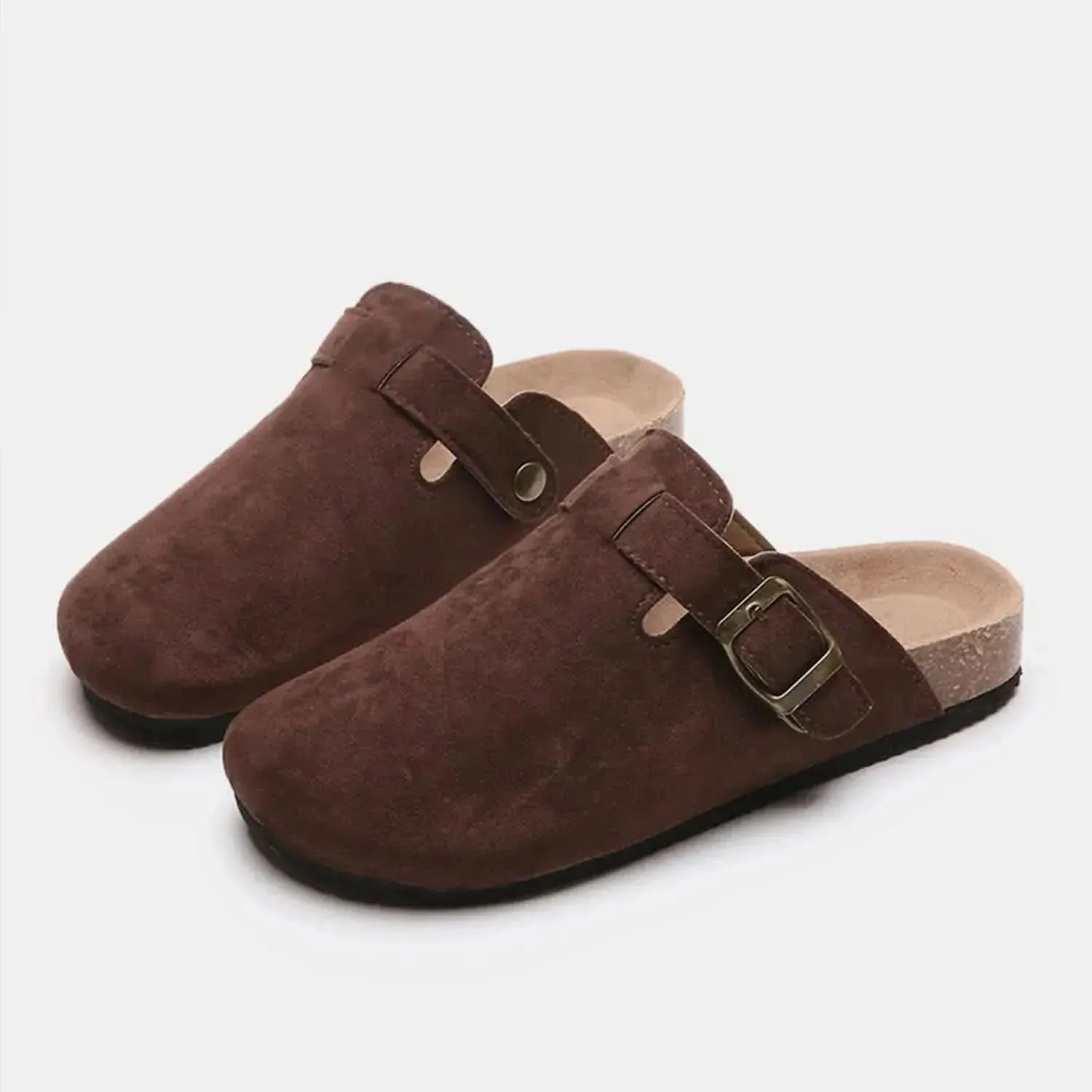 Suede Closed Toe Buckle Slide - Bad Moms Club