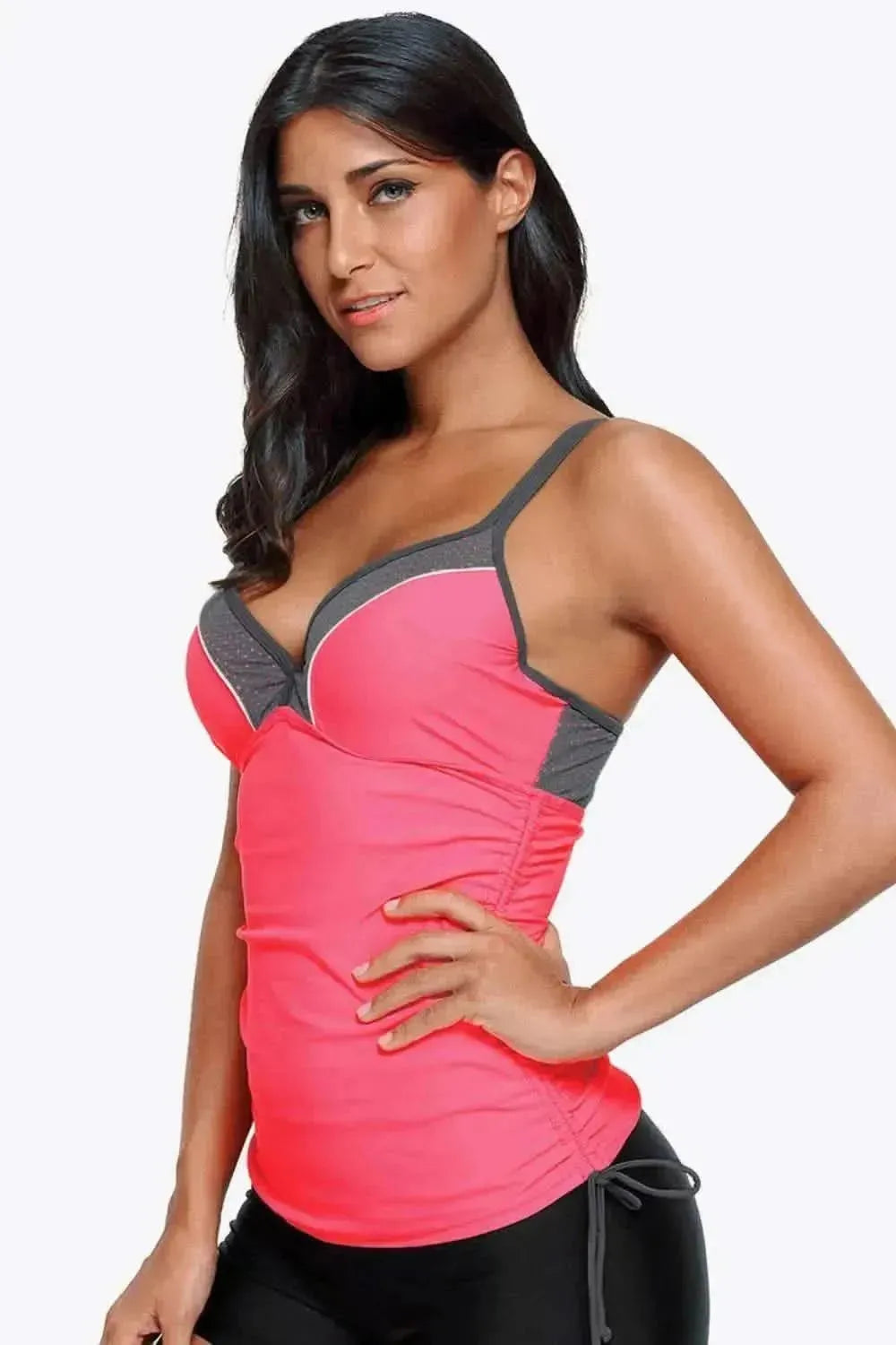 Contrast Sweetheart Neck Swim Cami - Bad Moms Club