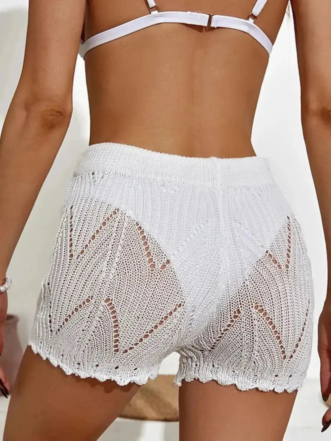 Drawstring Cutout Swim Shorts - Bad Moms Club