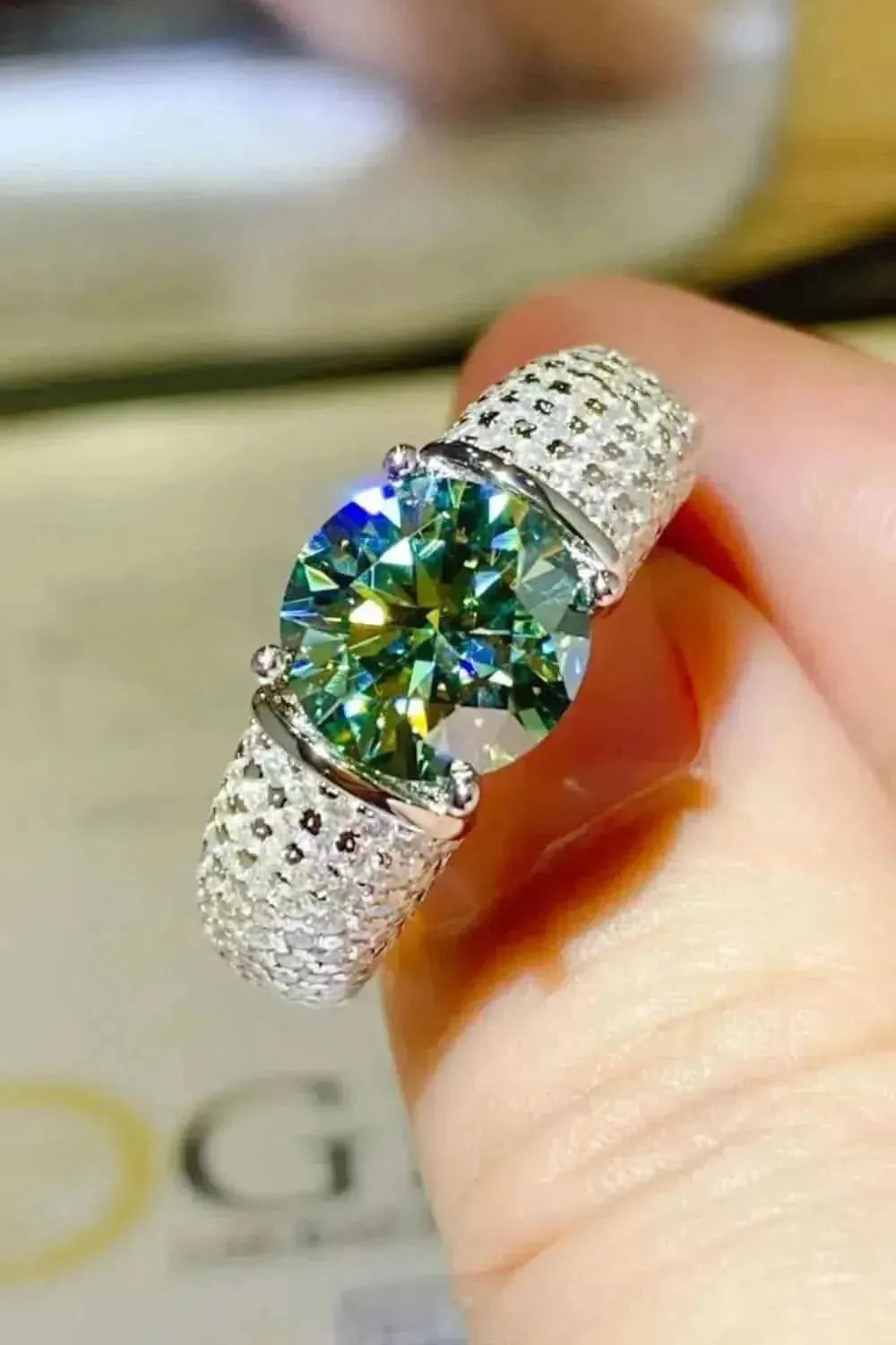 3 Carat Moissanite Side Stone Ring - Bad Moms Club