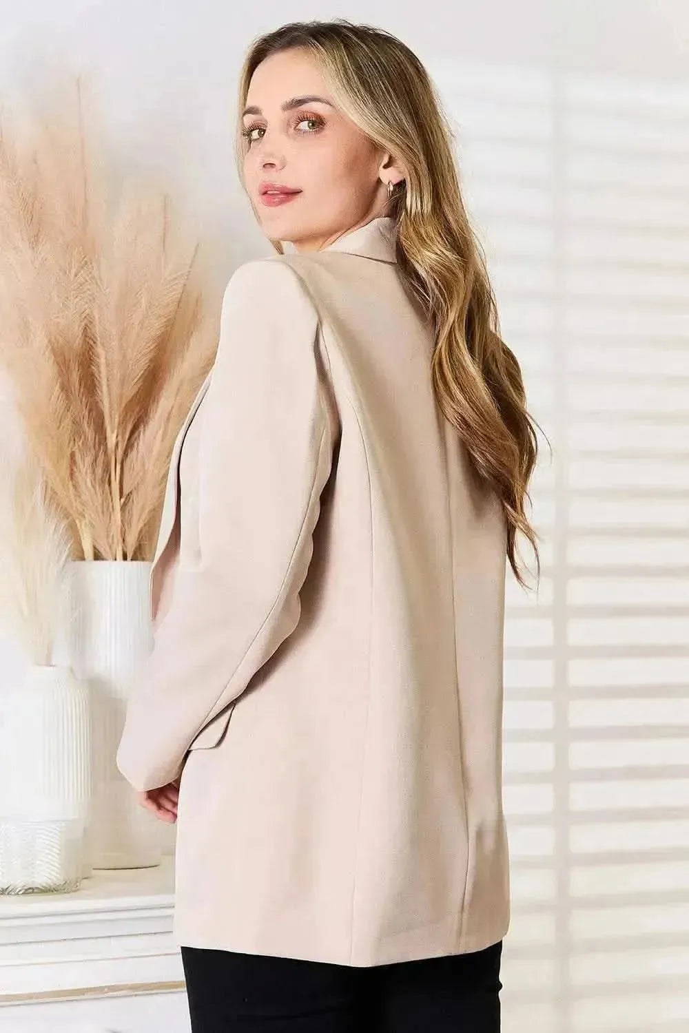 Shawl Collar Long Sleeve Blazer - Bad Moms Club