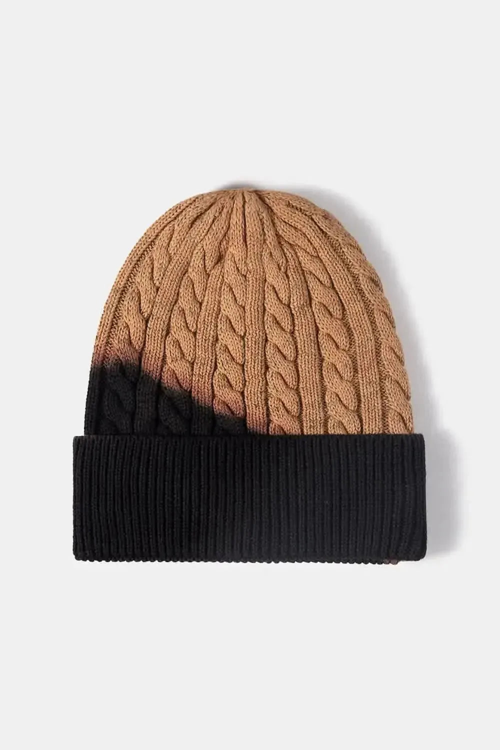 Contrast Tie-Dye Cable-Knit Cuffed Beanie - Bad Moms Club