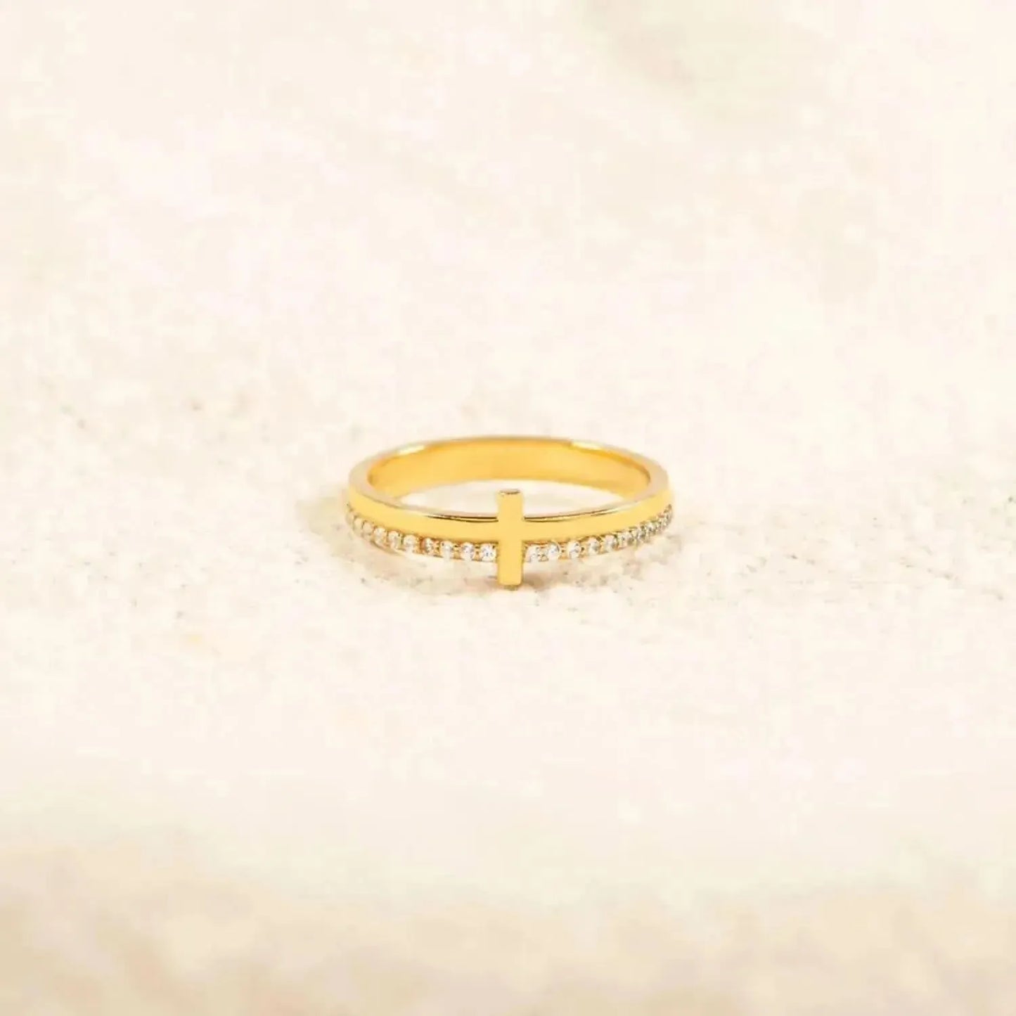 Zircon 925 Sterling Silver Cross Ring - Bad Moms Club