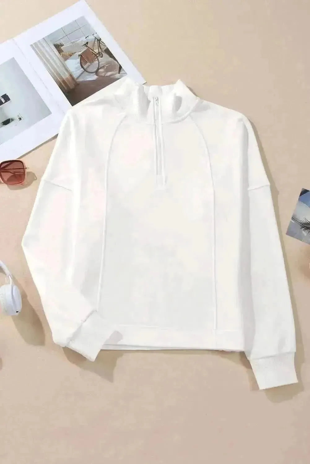 Half Zip Long Sleeve Sweatshirt - Bad Moms Club