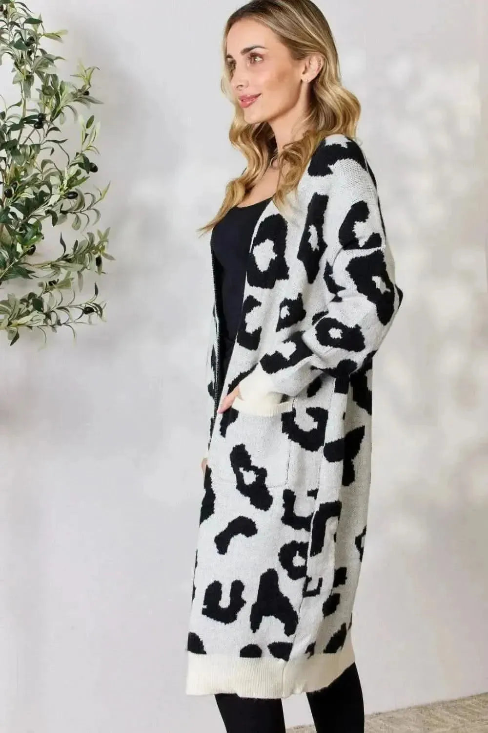 BiBi Leopard Open Front Cardigan - Bad Moms Club