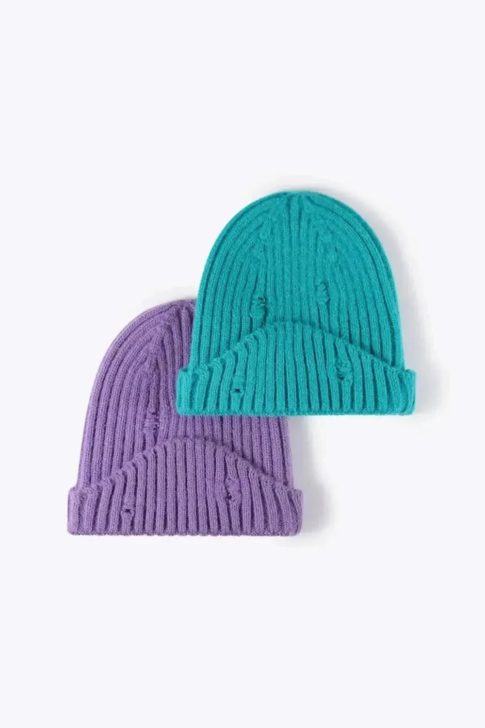 Distressed Rib-Knit Beanie - Bad Moms Club