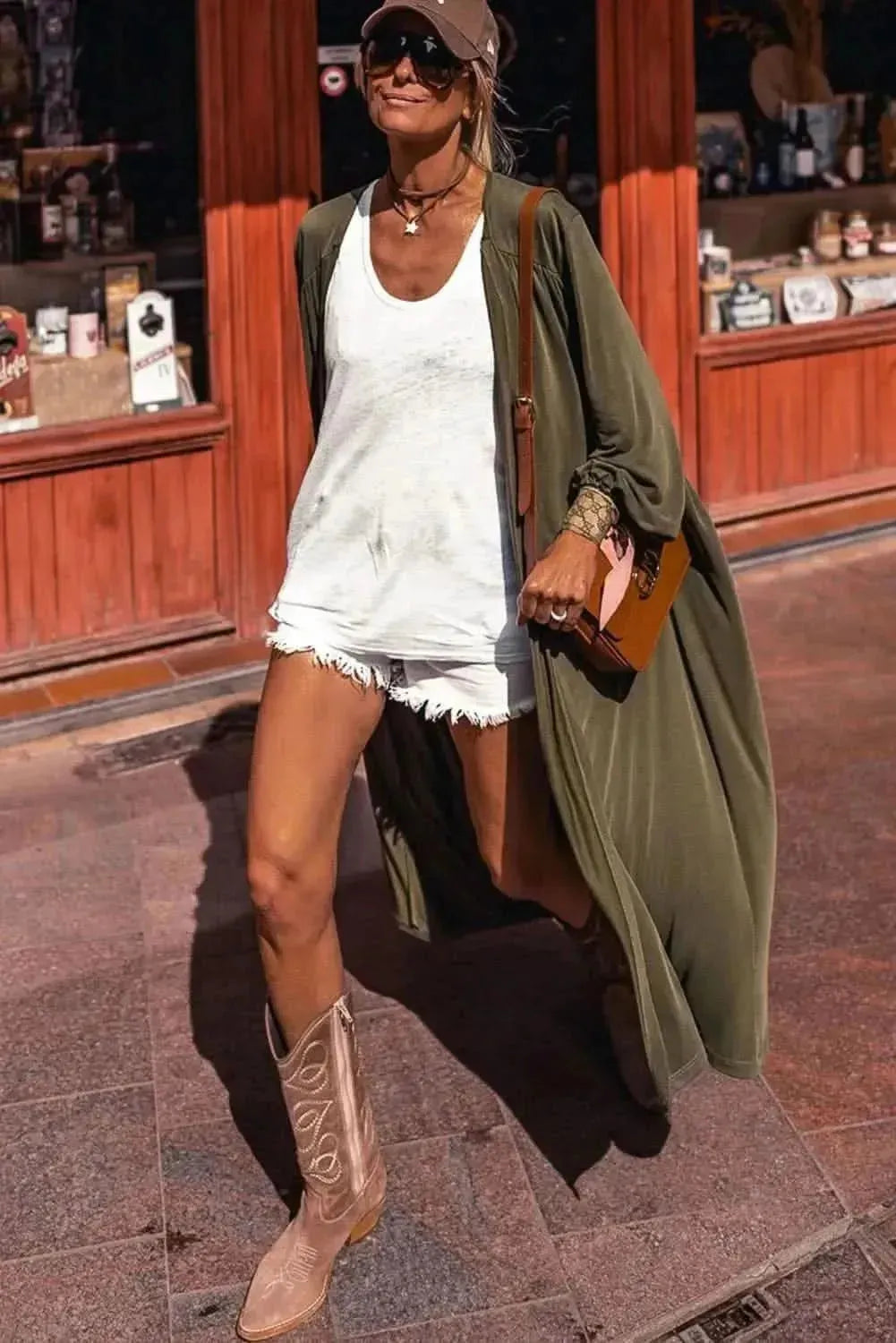 Round Neck Long Sleeve Cardigan - Bad Moms Club