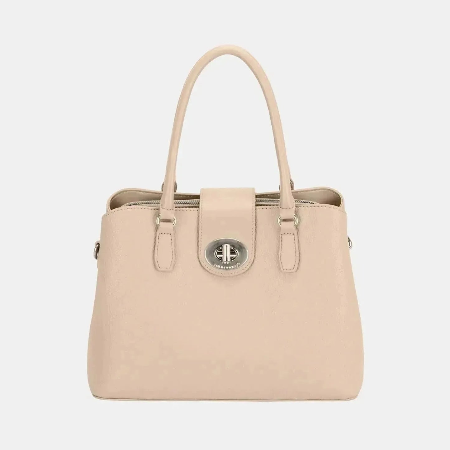 David Jones PU Leather Twist-Lock Tote Bag - Bad Moms Club