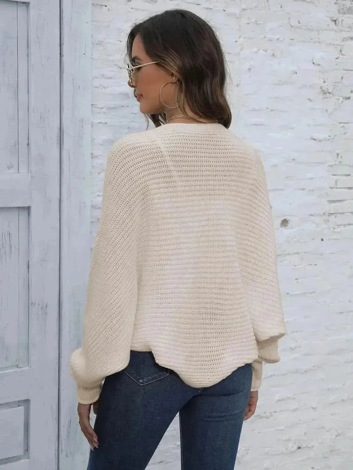 Bat Sleeve Open Front Short Cardigan - Bad Moms Club