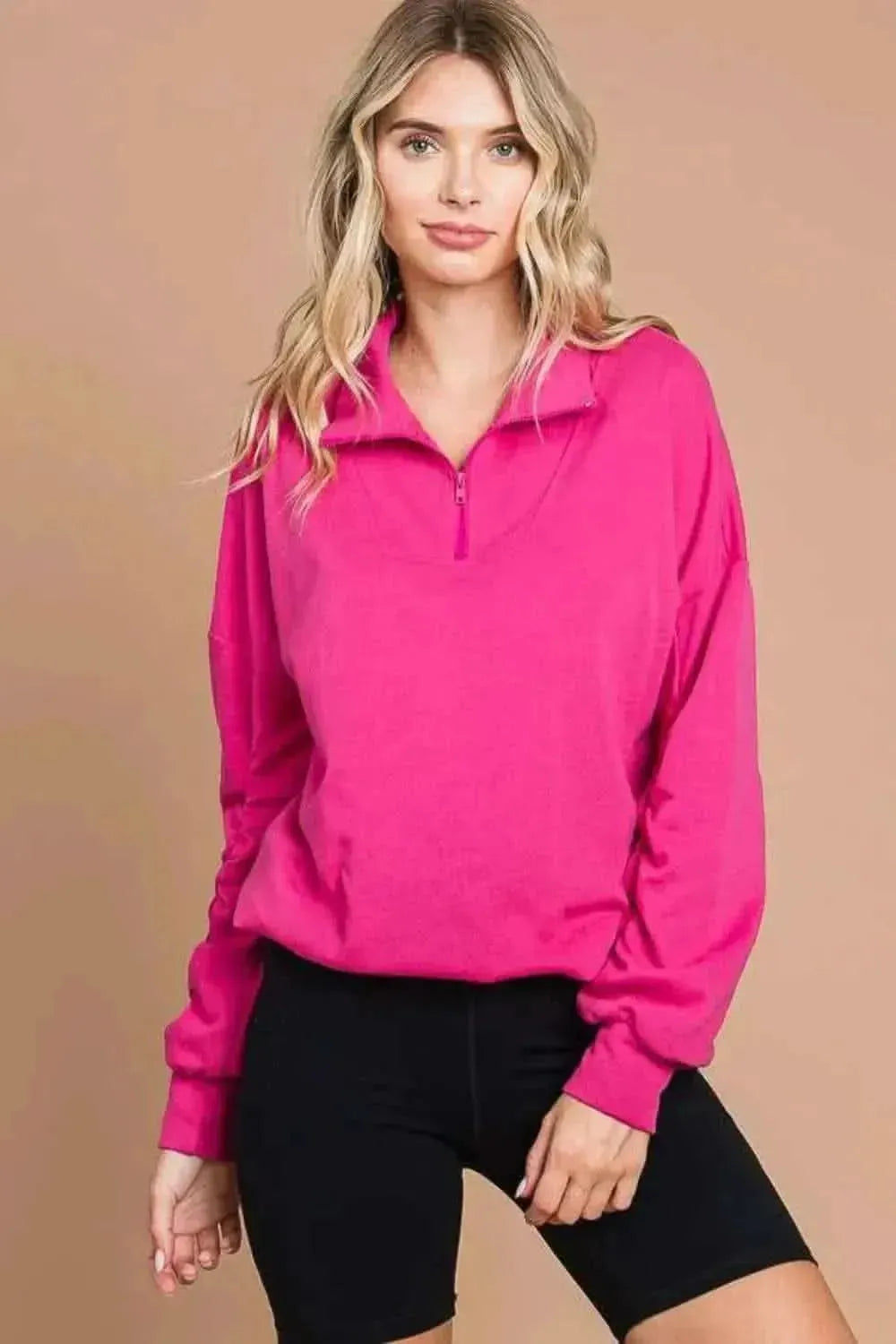 Culture Code Full Size Half Zip Long Sleeve Sweatshirt - Bad Moms Club