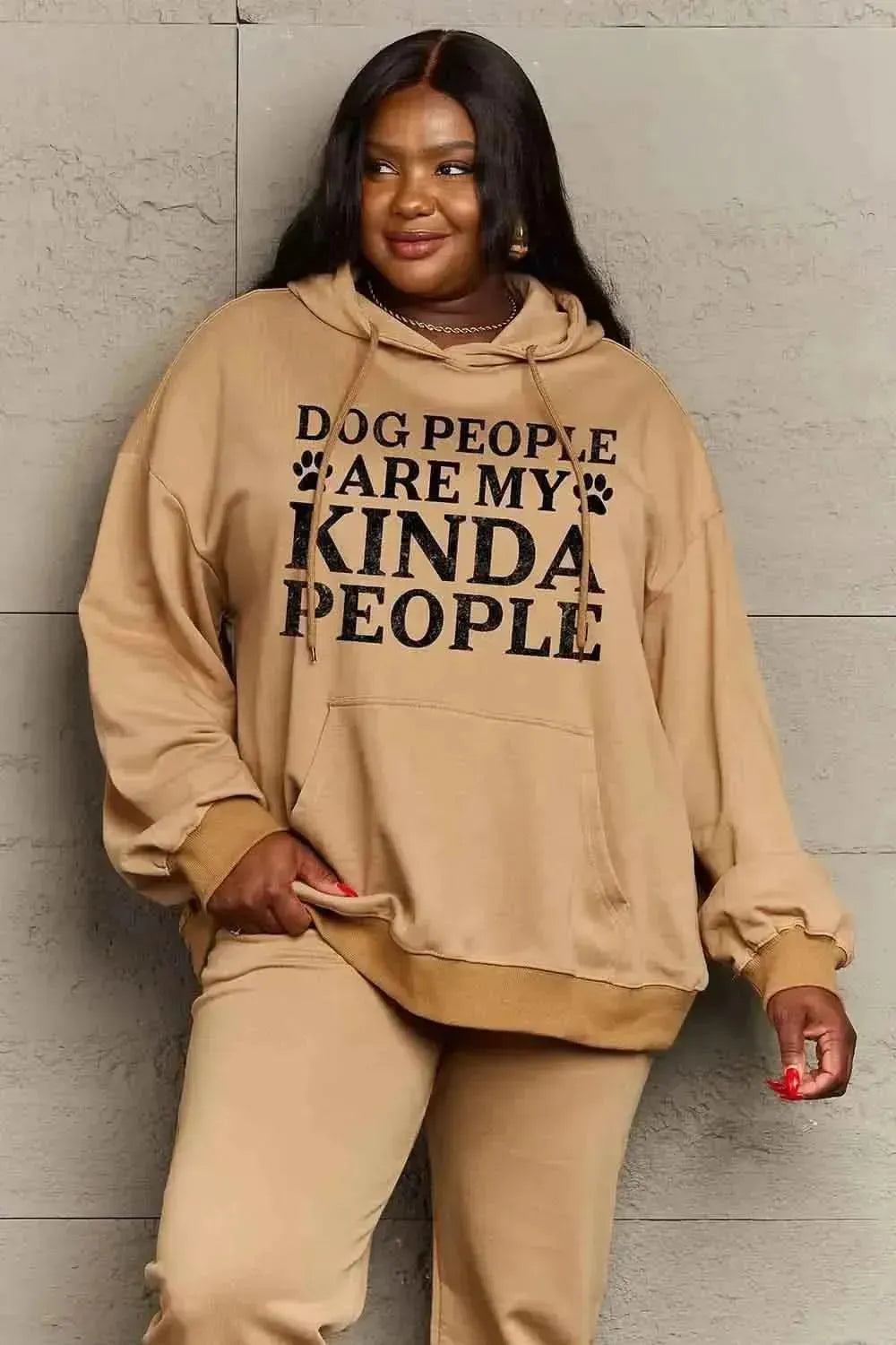 Simply Love Simply Love Full Size Dog Paw Slogan Graphic Hoodie - Bad Moms Club