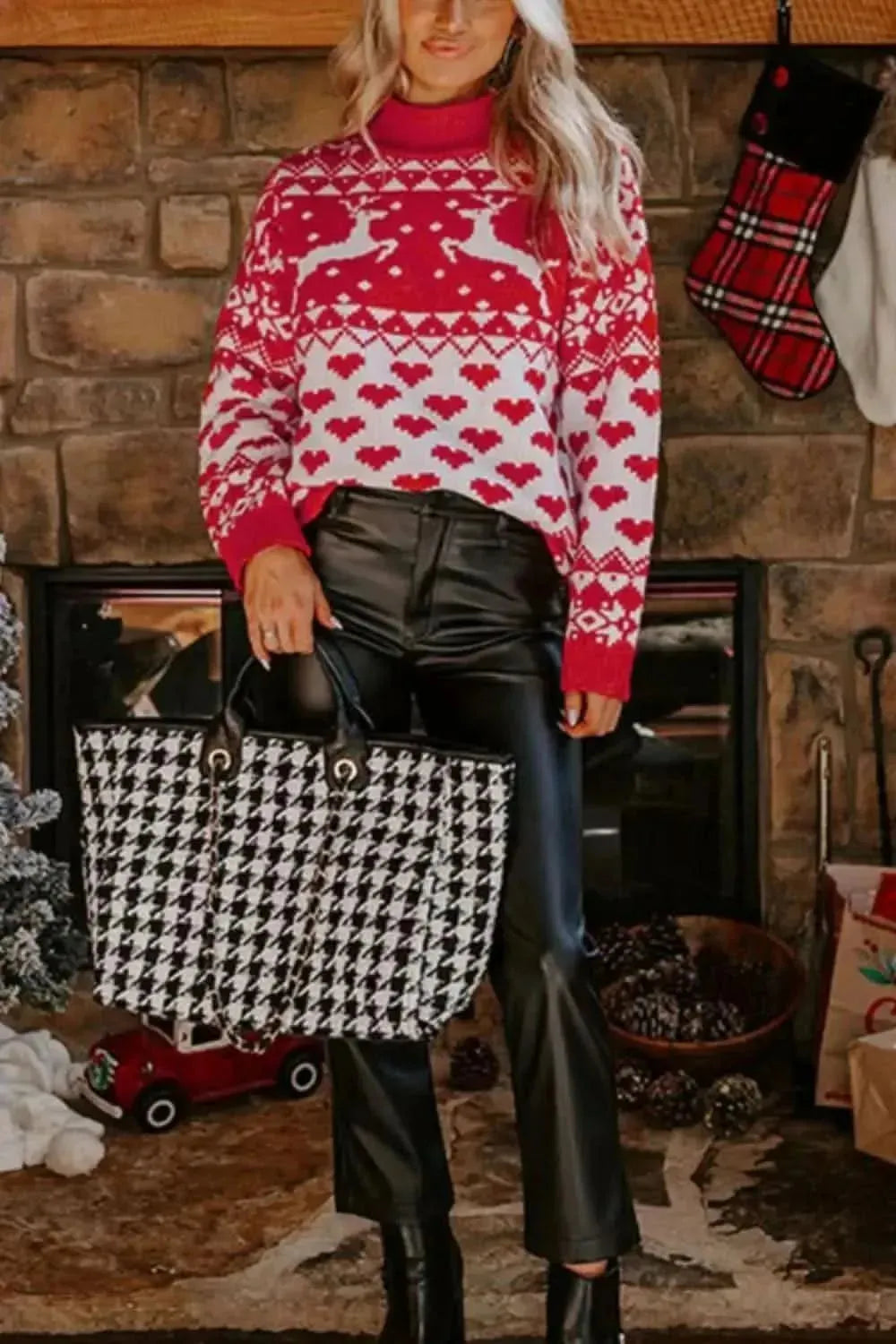 Christmas Element Turtleneck Long Sleeve Sweater - Bad Moms Club