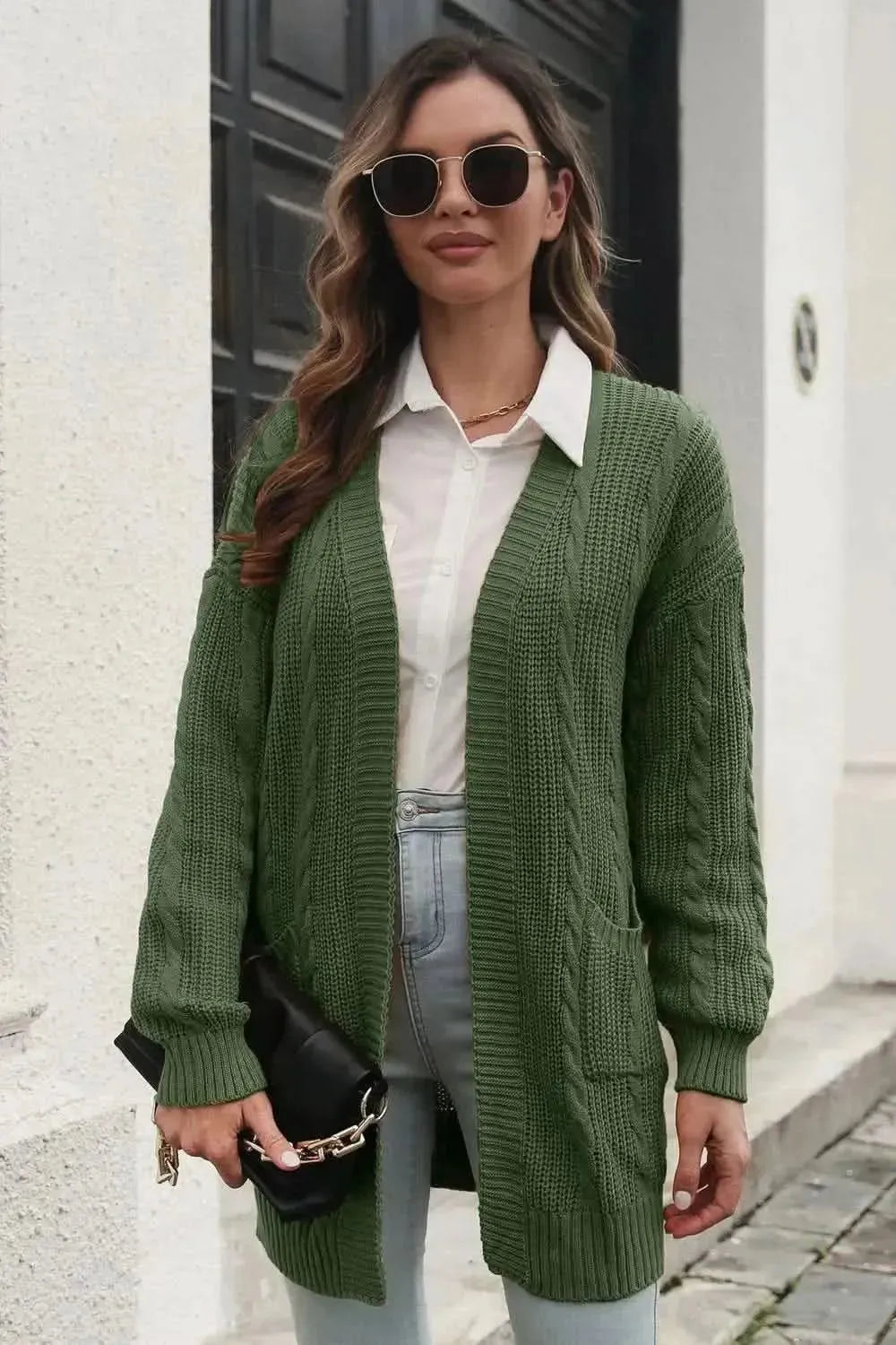 Open Front Longline Cardigan with Pockets - Bad Moms Club
