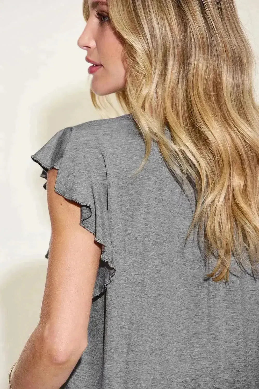 Basic Bae Full Size Bamboo Notched Ruffled Short Sleeve T-Shirt - Bad Moms Club