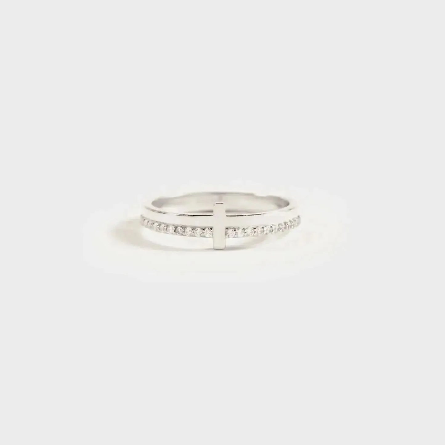 Zircon 925 Sterling Silver Cross Ring - Bad Moms Club