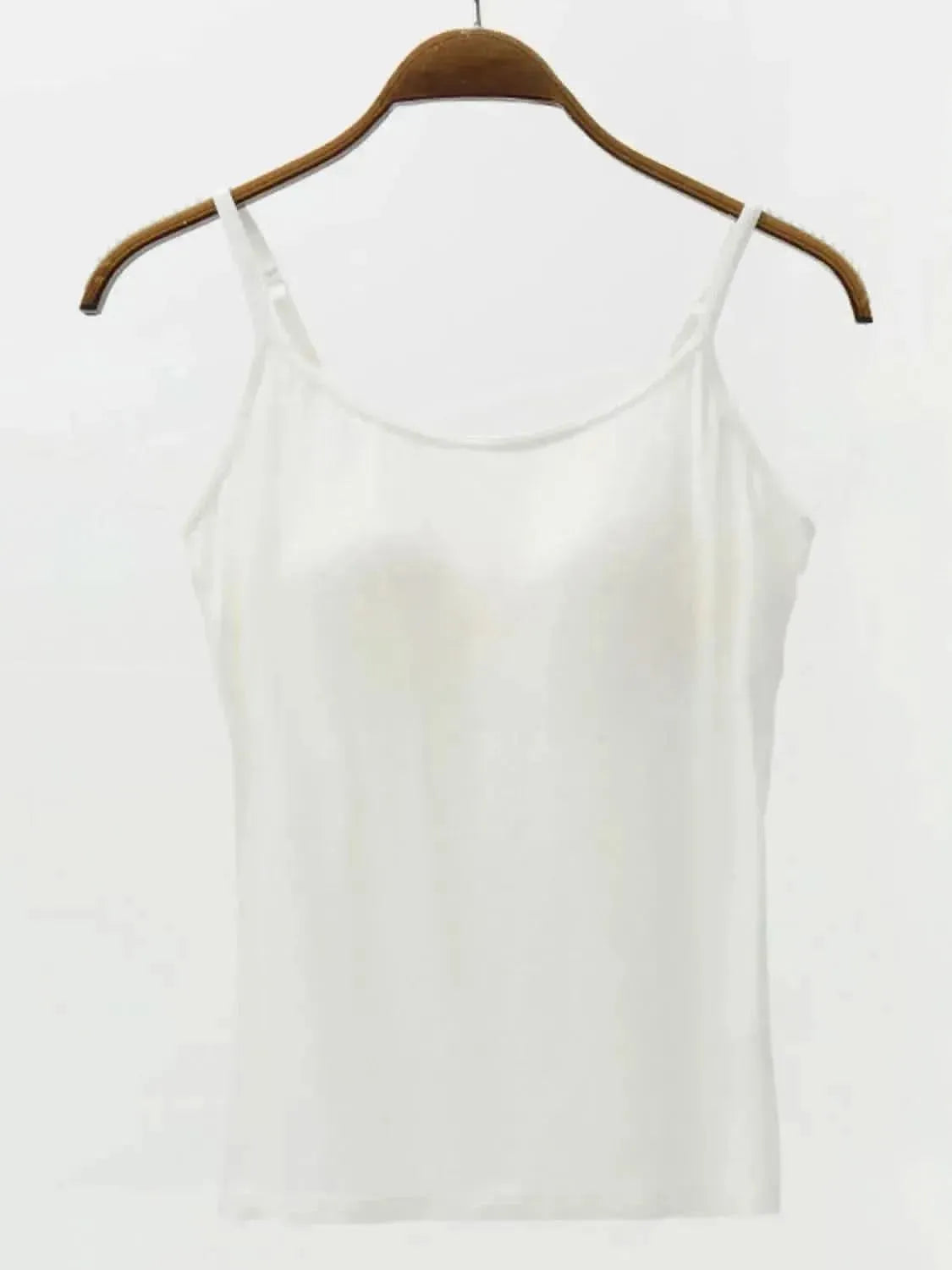 Full Size Adjustable Strap Modal Cami with Bra - Bad Moms Club