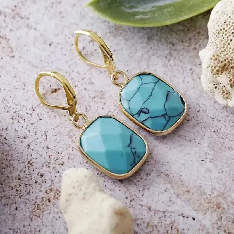 Copper Natural Stone Dangle Earrings - Bad Moms Club