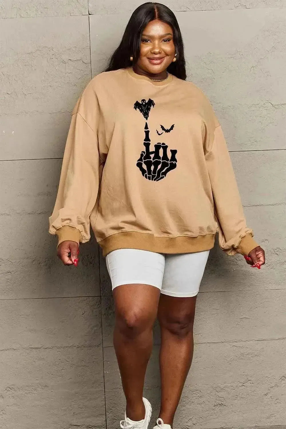 Simply Love Full Size Halloween Element Graphic Sweatshirt - Bad Moms Club