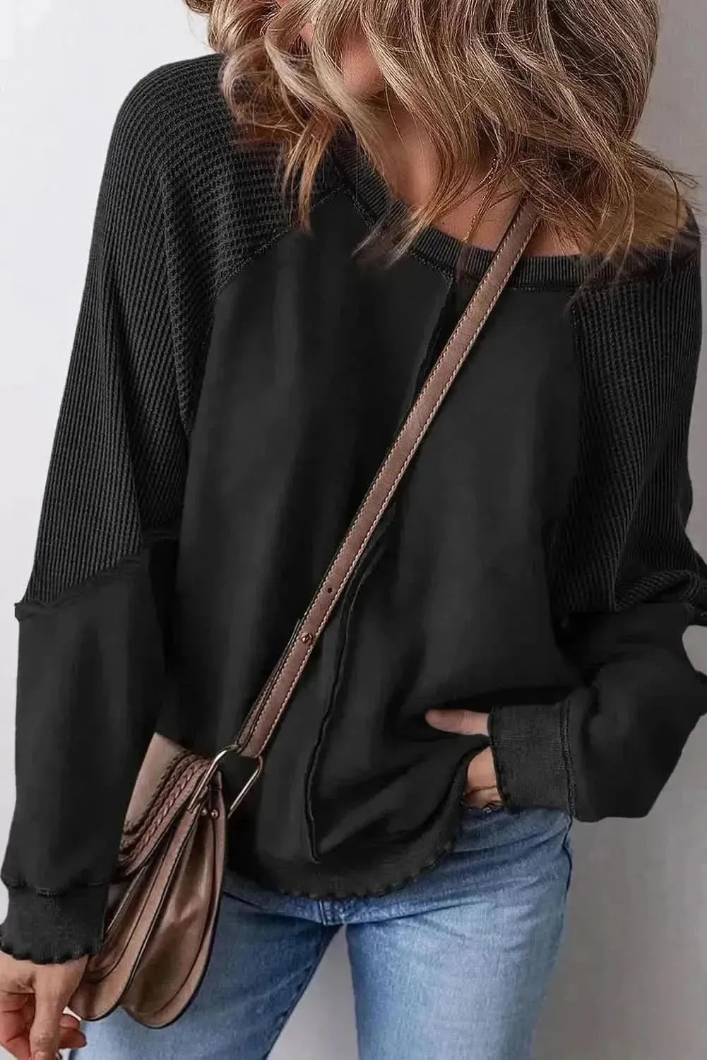 Exposed Seam Long Sleeve Sweatshirt - Bad Moms Club
