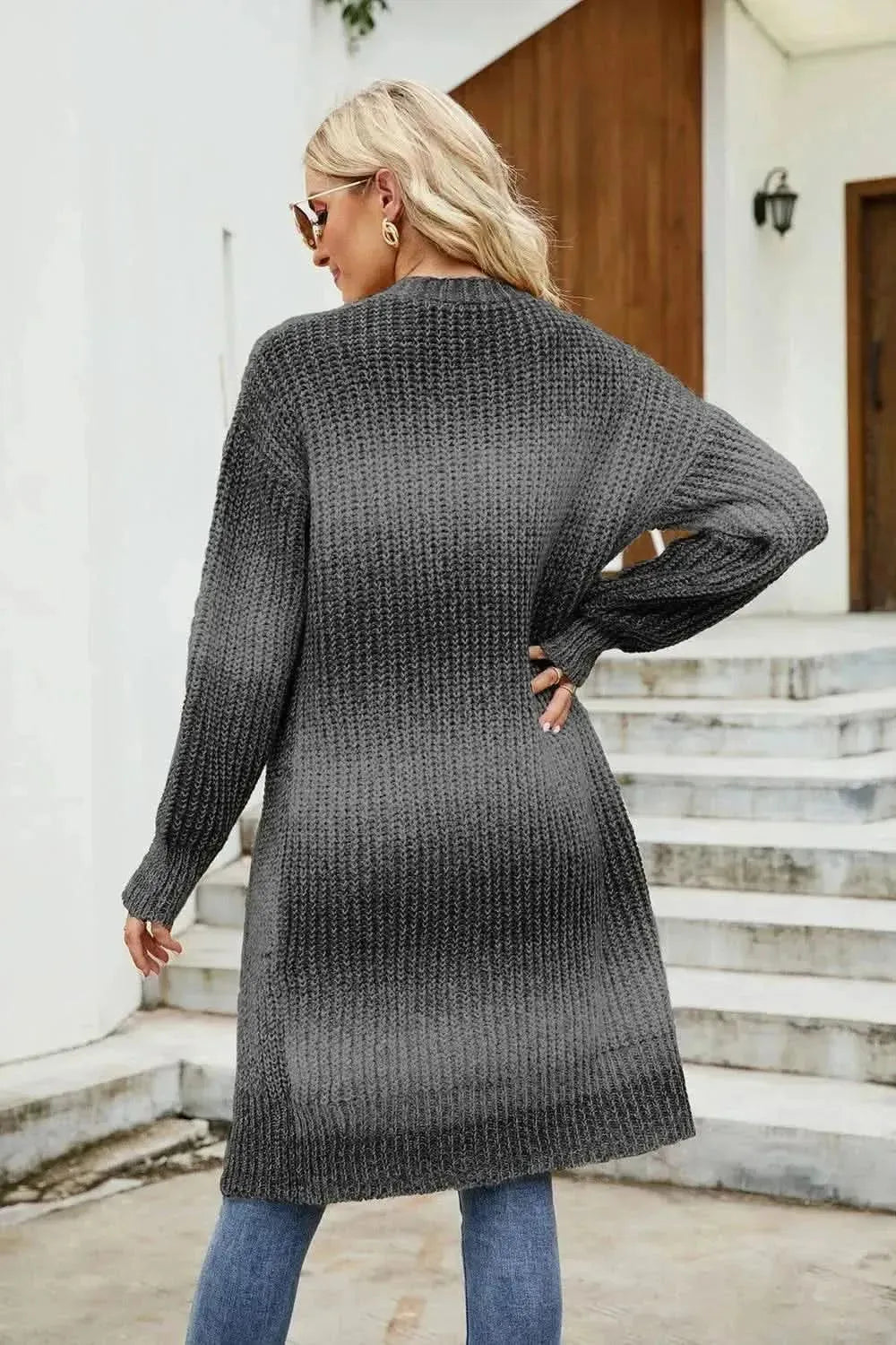 Gradient Open Front Cardigan - Bad Moms Club