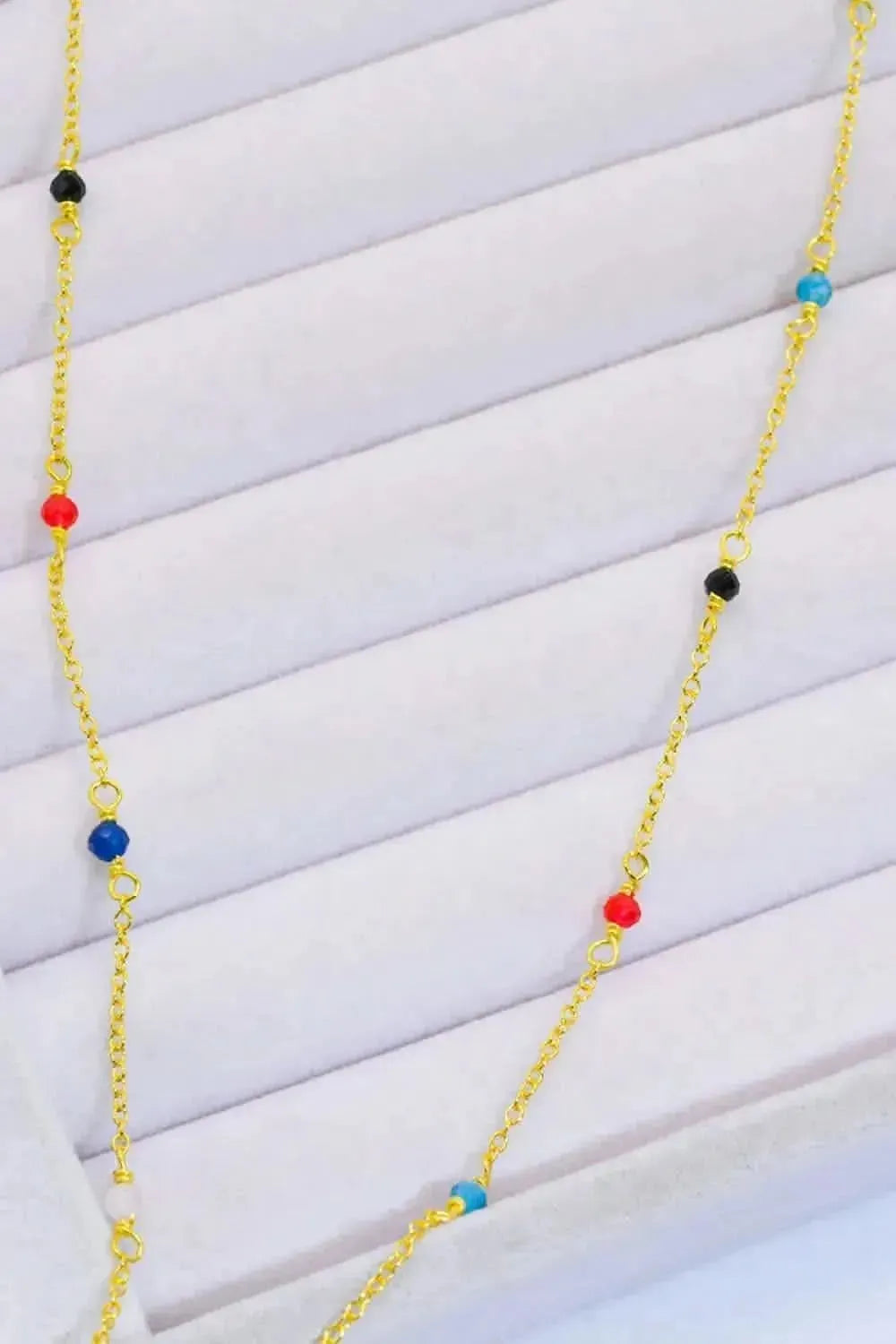 18K Gold-Plated Multicolored Bead Necklace - Bad Moms Club