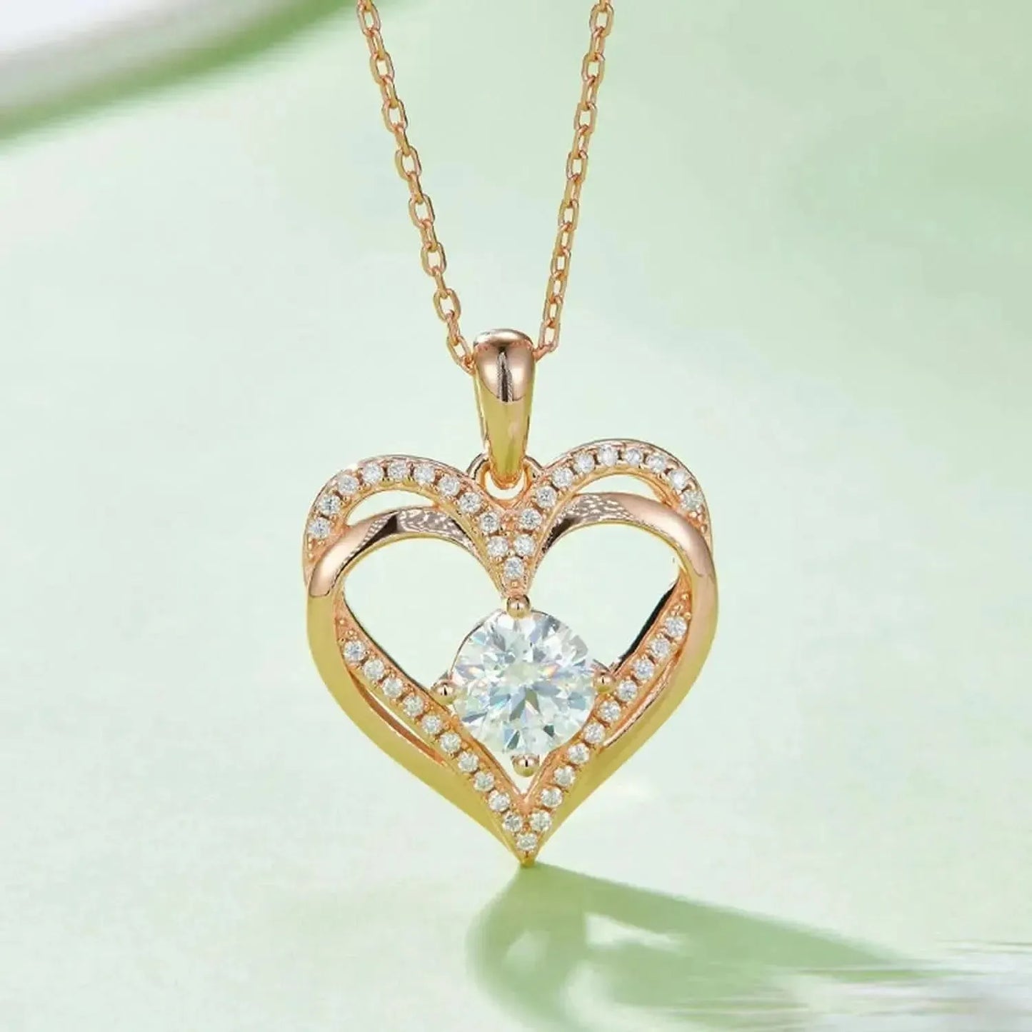 1.2 Carat Moissanite 925 Sterling Silver Heart Necklace - Bad Moms Club