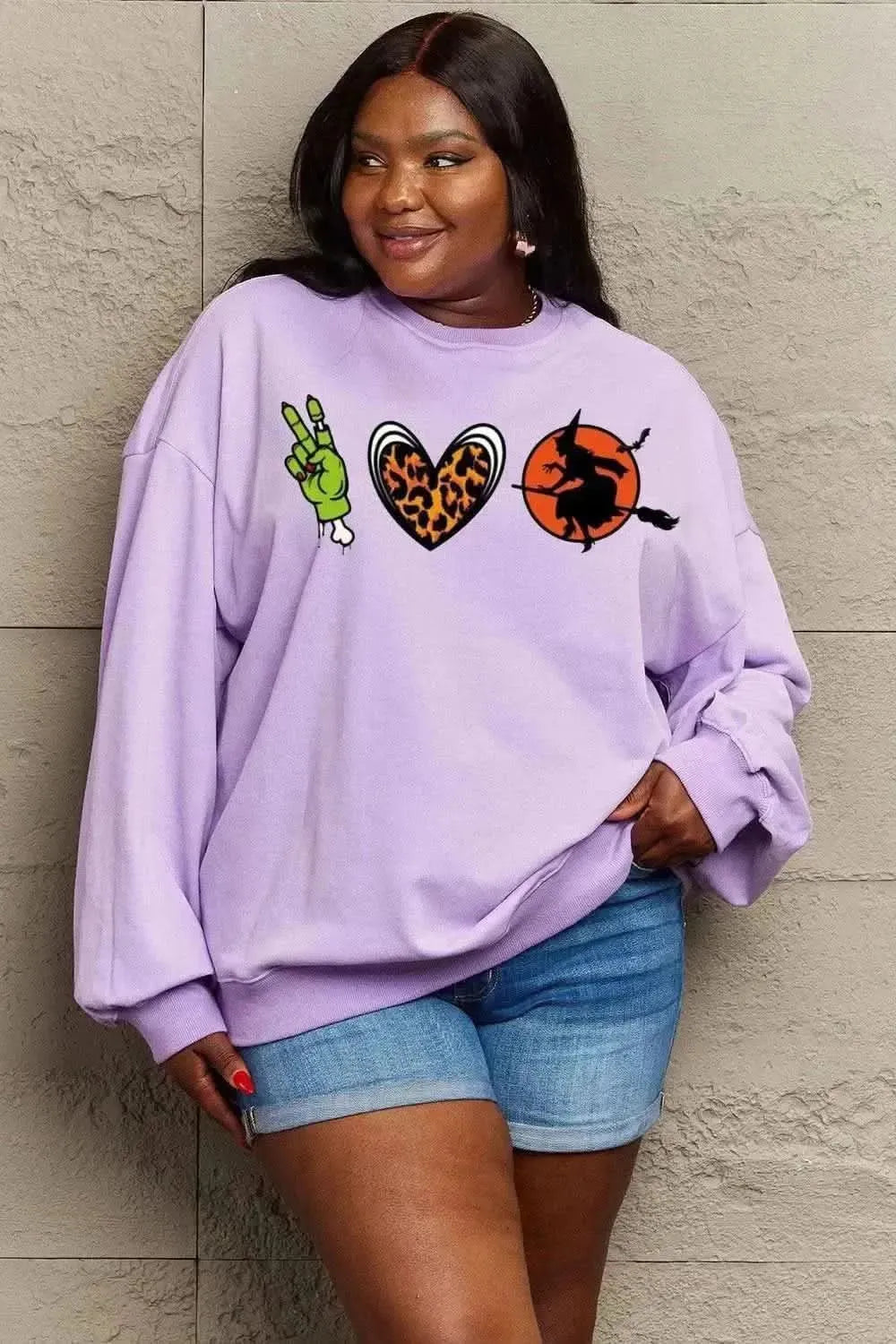 Simply Love Full Size Drop Shoulder Graphic Sweatshirt - Bad Moms Club