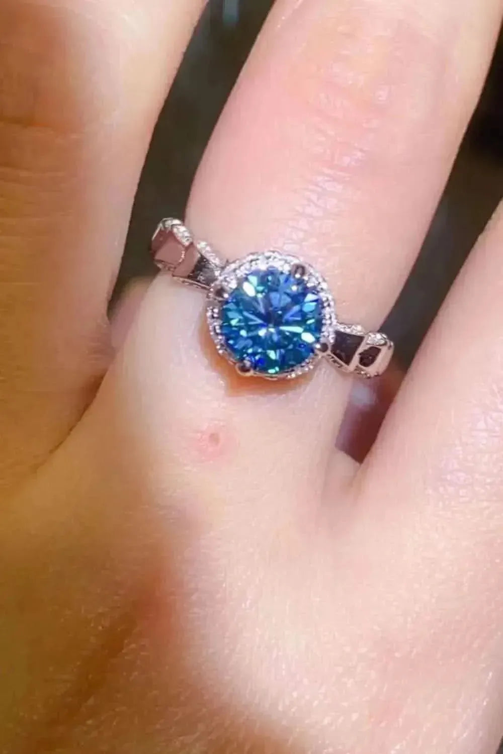 925 Sterling Silver 1 Carat Moissanite Cluster Ring - Bad Moms Club