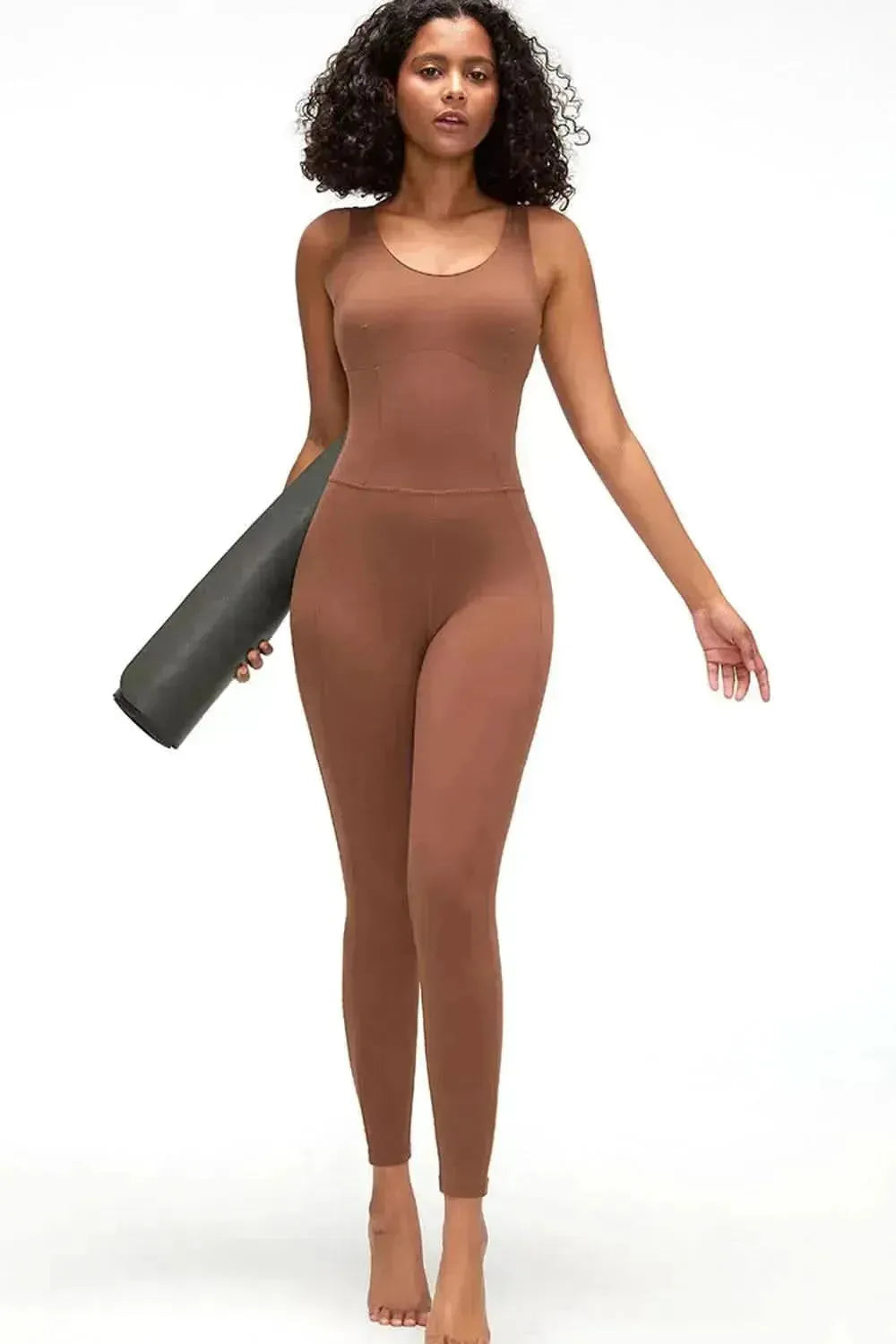 Crisscross Wide Strap Active Jumpsuit - Bad Moms Club