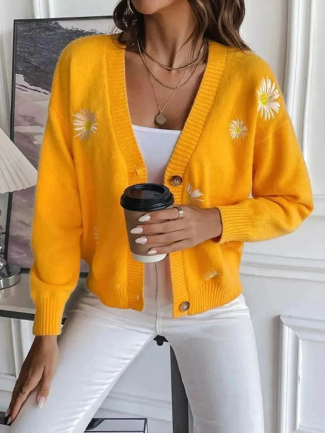 Floral Button Up Cardigan - Bad Moms Club
