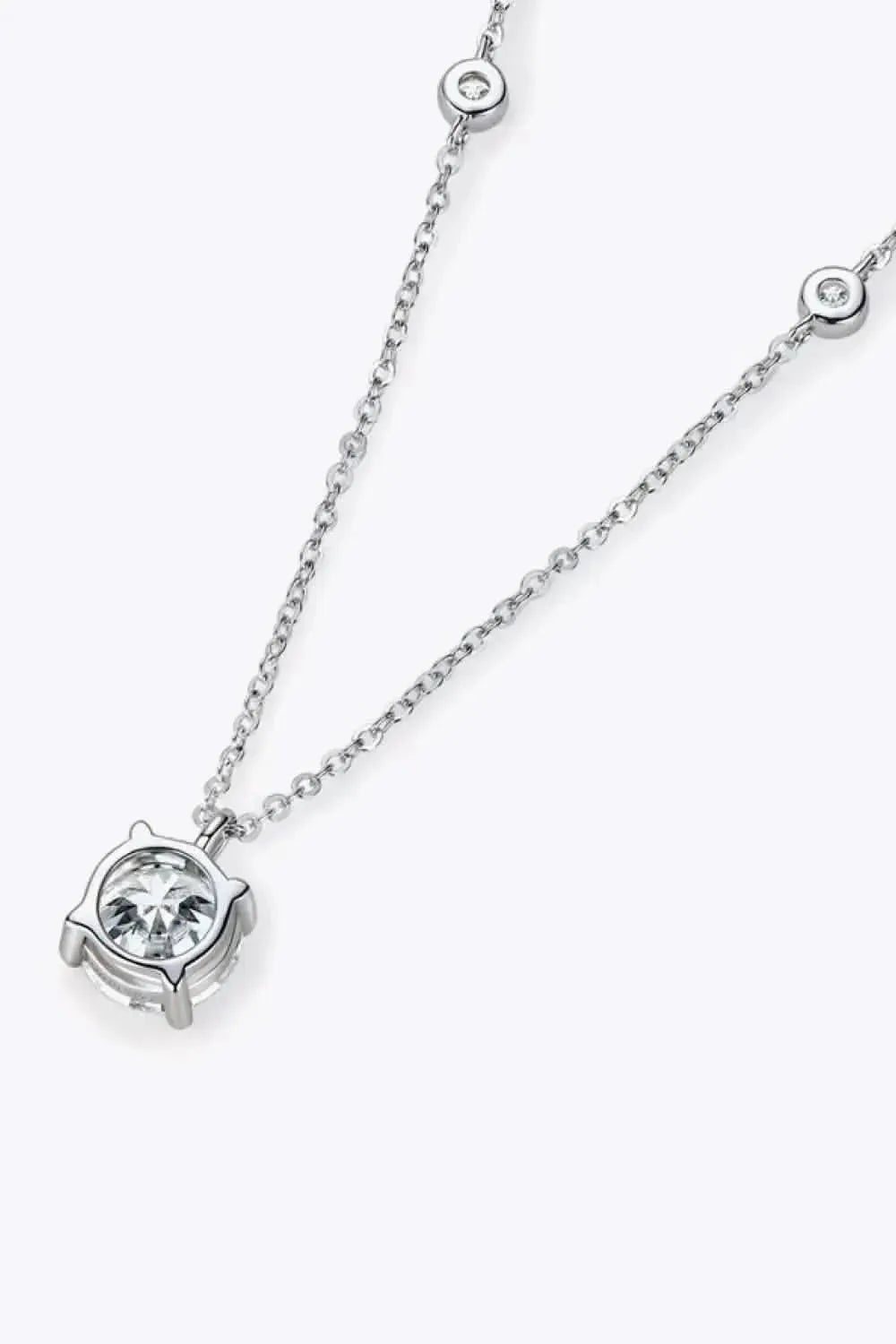 2 Carat Moissanite 4-Prong 925 Sterling Silver Necklace - Bad Moms Club