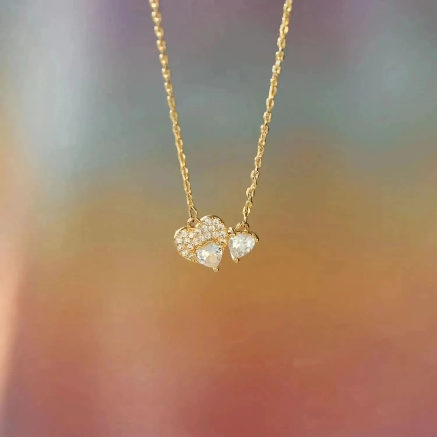 18K Gold-Plated 925 Sterling Silver Zircon Heart Necklace - Bad Moms Club