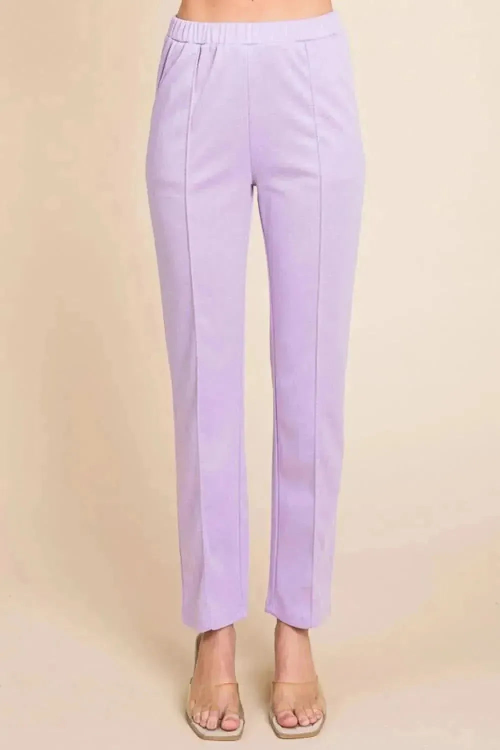 Culture Code Full Size Pin Tuck Detail Slim Pants - Bad Moms Club