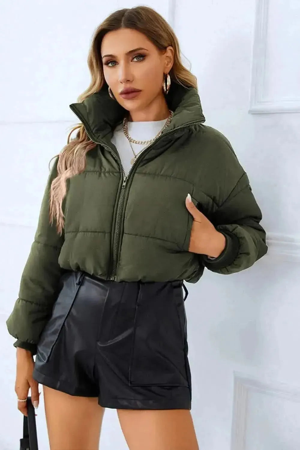 Zip-Up Winter Coat with Pockets - Bad Moms Club