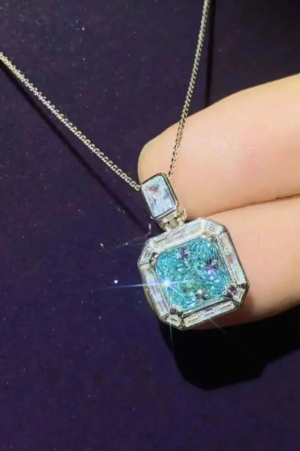 2 Carat Moissanite Square Pendant Necklace - Bad Moms Club