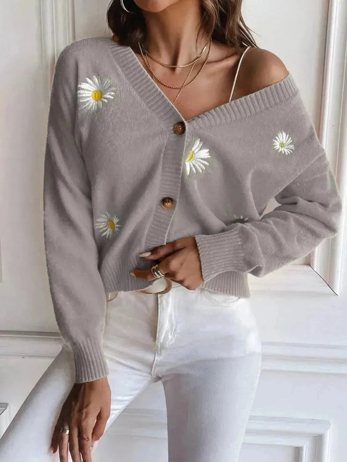 Floral Button Up Cardigan - Bad Moms Club
